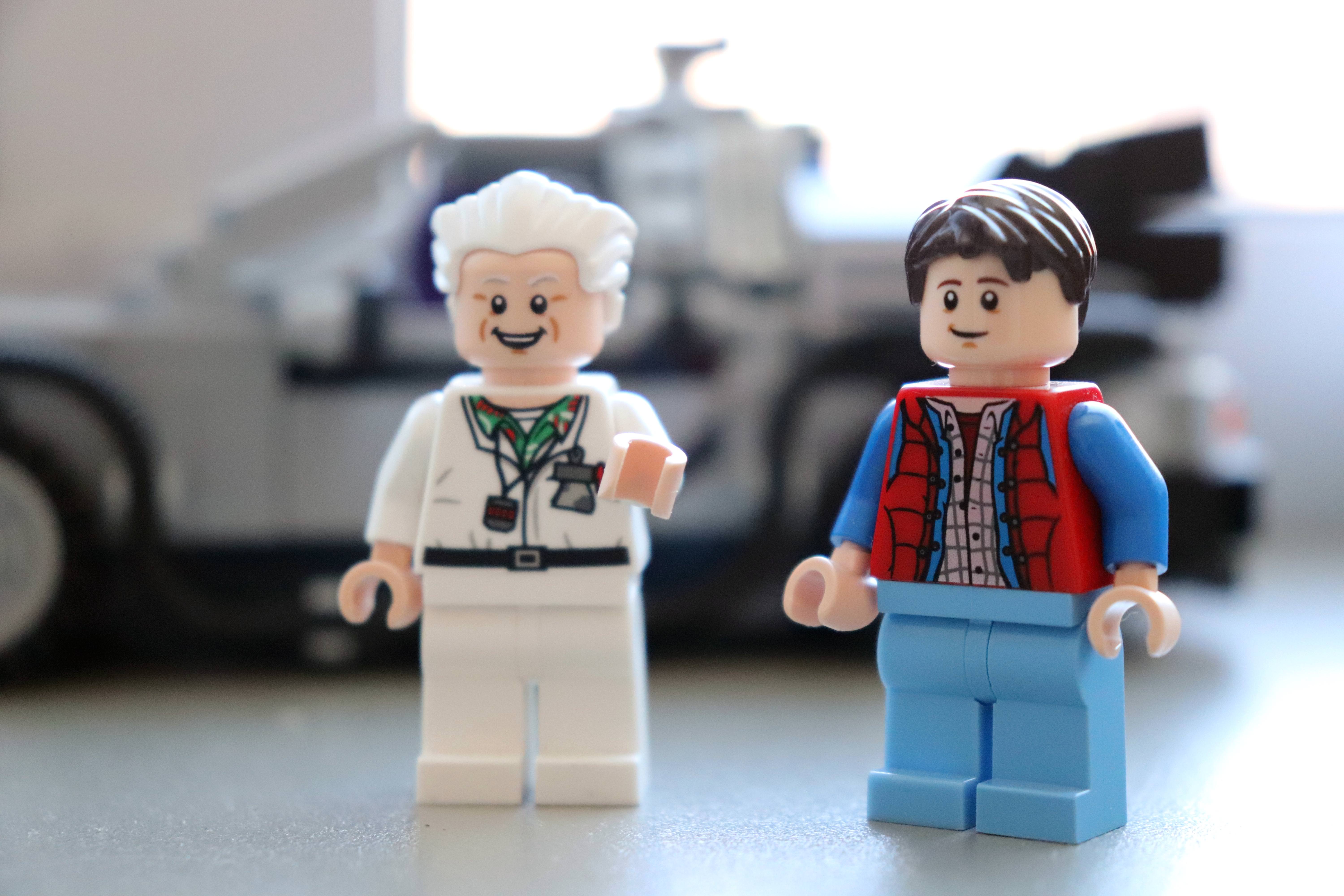 Doc Brown and Marty McFly Lego Figurines