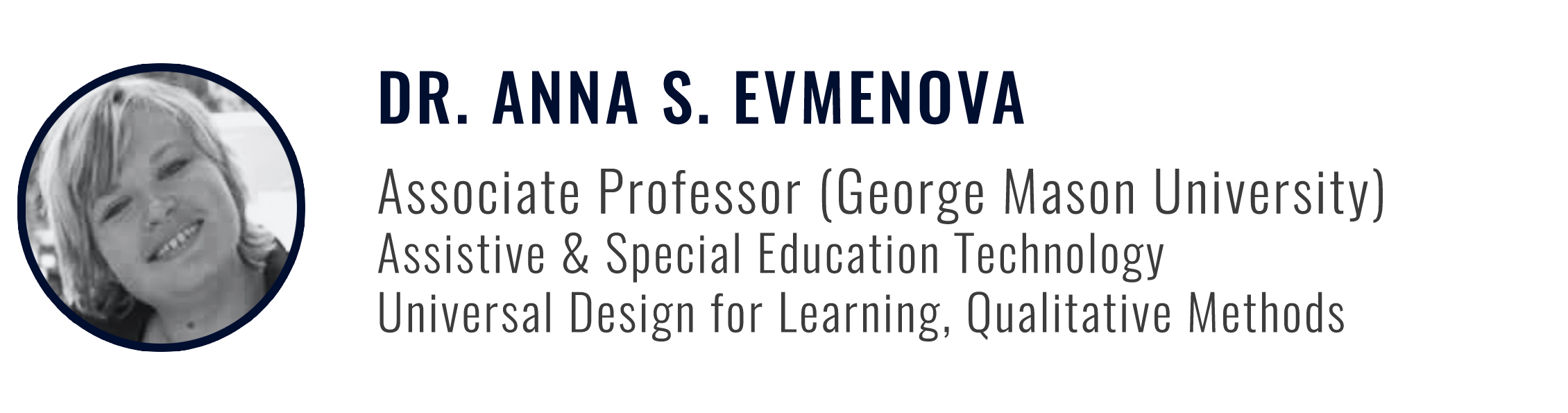 Dr. Anna Evmenova, Asso. Prof. Assistive Tech. George Mason University