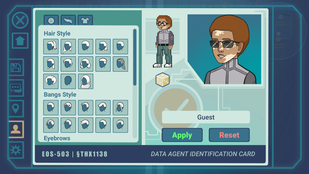 Sample player character randomly generated by the EOS-503 character creation tool